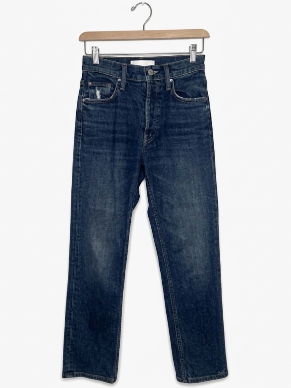 Mother Straight Blue Wash Denim Jeans